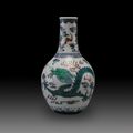 A doucai dragon bottle vase, Mark and period of Qianlong