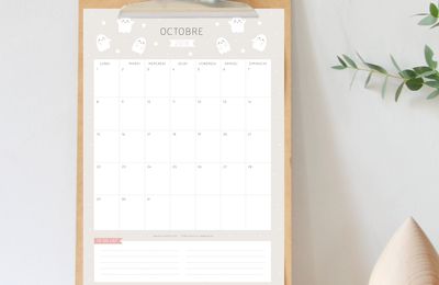 Calendriers mensuels : octobre 2018 (gratuit - à imprimer)