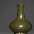 A fine teadust-glazed vase, Qianlong incised six-character seal mark and of the period (1736-1795) 