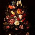 Ecole flamande du XVIIe siècle. Entourage de Frans Ykens, Bouquet de fleurs sur un entablement 