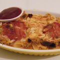 Gratin de poires au coulis de framboises