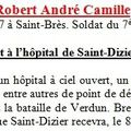 5 novembre 1914. Le premier mort d'une maladie contractée en service : André Robert.