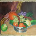 Corbeille de fruits - Acrylique sur papier - 52 x 46 - 05 2011