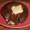 Moelleux au chocolat, coeur coulant au chocolat blanc