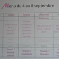 Menu du 4 au 8 sept