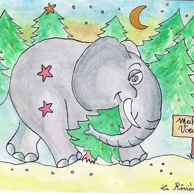 carte 5 : Monsieur éléphant et son sapin