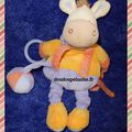 Doudou âne / cheval, Doudou et compagnie, jaune violet, miroir, www.doudoupeluche.fr