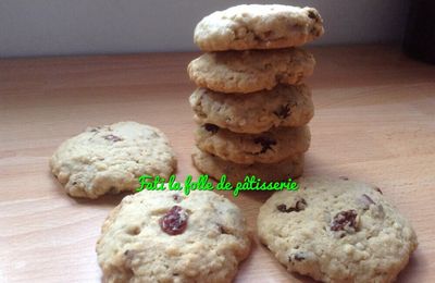 Cookies raisin et pecant avec des flocon d'avoine