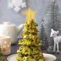 Sapin de Noël chocolat blanc, matcha pêche