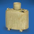 A rare green-glazed pilgrim flask, Eastern Jin dynasty (317-420)