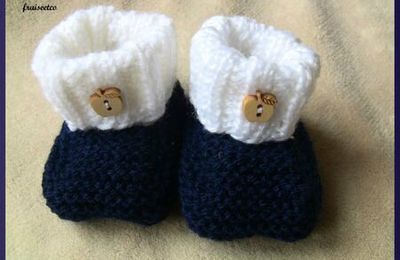 Chaussons pour bébé prématuré (36 semaines au tricot)