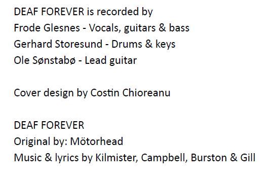 EINHERJER 'Deaf Forever&quot; - Single's a Cover/Tribute to the Legendary MOTÖRHEAD - Reprise/Hommage aux légendaires MOTÖRHEAD