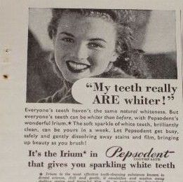 Publicité Pepsodent, 1946 (USA - UK)