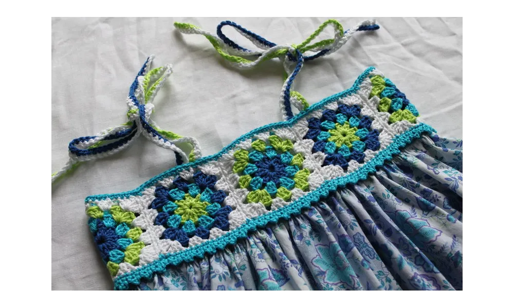 La robe granny bleu