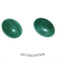 CABOCHON 15x20 AVENTURINE VERTE 6 - LOT DE 2 - POUR CREATION 