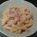 Penne à la ventrèche et crème d'ail