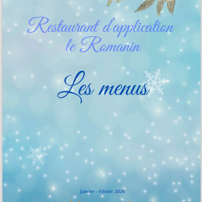 Restaurant pédagogique Le Romanin : les menus de janvier-février 2026