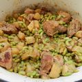 sauté de porc aux flageolets, pommes de terre § lardons