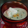 Velouté de topinambours aux noisettes grillées, crème de roquefort (sans siphon)