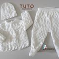 TUTO tricot bb FACILE et PREMA BOUTIQUE bebe modele layette bébé et patron a tricoter Explications brassière, bonnet, chaussons