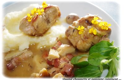 LAPIN AUX CEPES, PUREE DE PANAIS