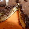 Gâteau aux amandes et fève tonka et sa mousse au chocolat noir