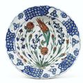 Grand plat Iznik, Turquie, art ottoman, vers 1575