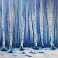 La forêt bleue - acrylique 50x50