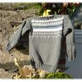 Pull jacquard cendres