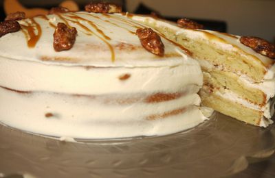 Gâteau au yaourt, mascarpone et noix de pécan