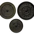 Three small bronze mirrors, Han dynasty (206 BC-AD 220)