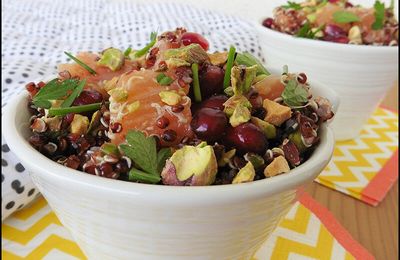 SALADE DE QUINOA ROUGE AU SAUMON FUME & PAMPLEMOUSSE [#SUMMERTIME #MADEINFRANCE #FAITMAISON]