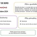 Carnet de bord du 16 au 22 octobre 2024