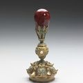 Finial of Hat with Ruby Inlay, Qing dynasty (1644-1911)