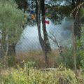 VILLENEUVE : Un important incendie dans le secteur du bois du Pilou, sur la route de la plage