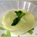 Crème de courgettes, chèvre et menthe