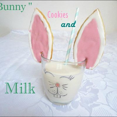 Bunny cookies and milk