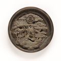 A heavy silvered bronze mirror. By Sadatsugu, Edo period, 18th century