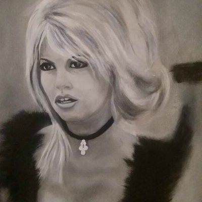 Portrait de Brigitte Bardot à l'huile
