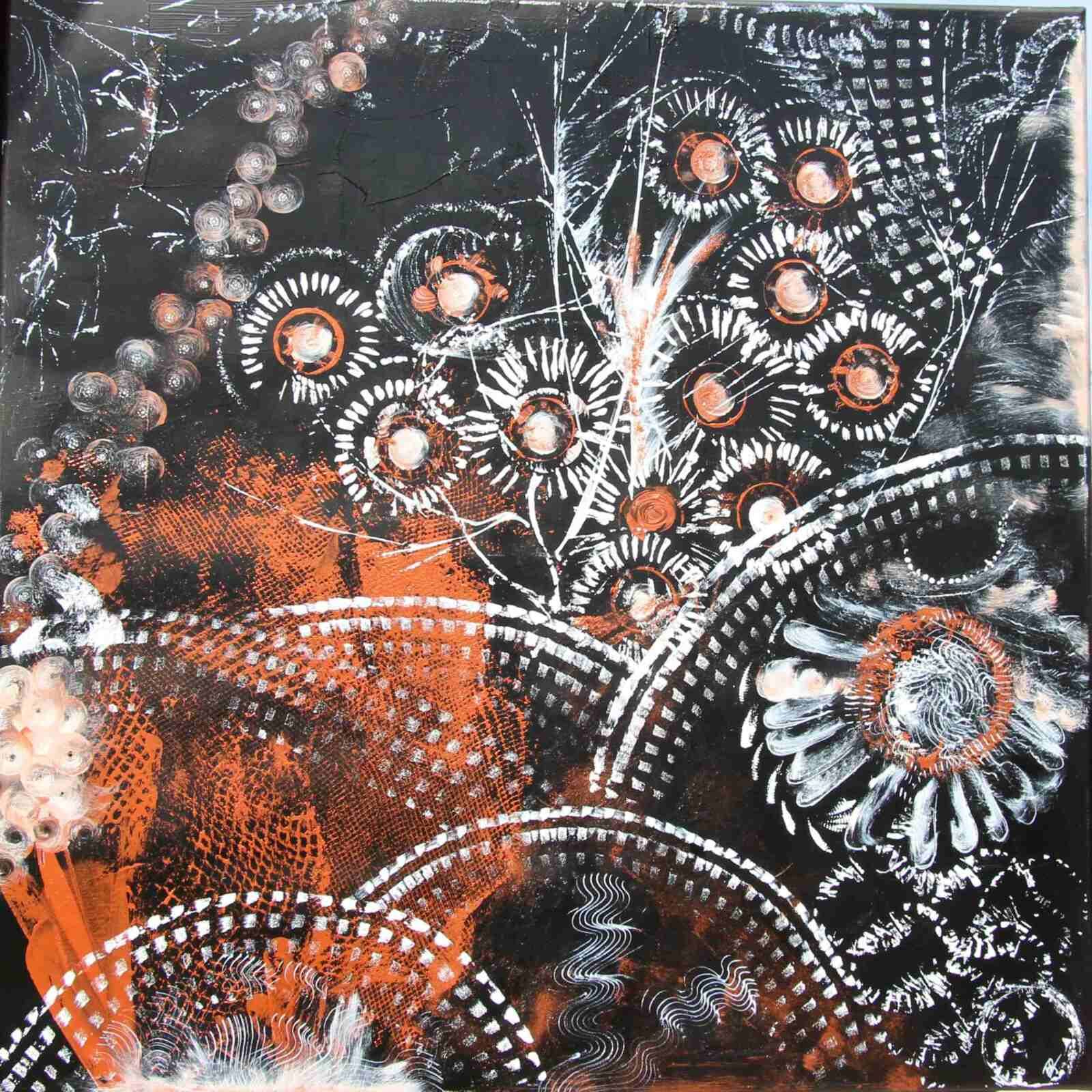 Nuit d'artifice- acryl 2019 - 80 X80cm- (n°134)-