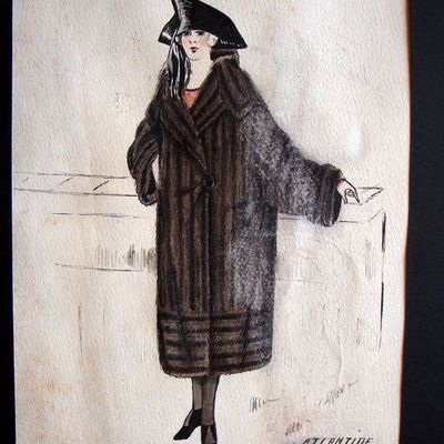 Dessin a l'encre. Mode 1921