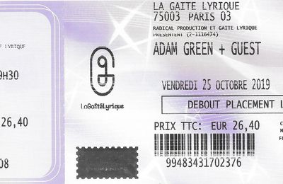 Adam Green - Vendredi 25 Octobre 2019 - Gaîté Lyrique (Paris)