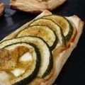 Croûtes feuilletées "chèvre et courgettes au miel"