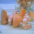 Mini-brochettes melon et crevettes