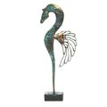 Sculpture en papier-bronze d'hippocampe, aile en bio-plastique