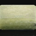 A celadon jade box and cover, Ming dynasty