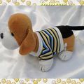 Doudou Peluche Chien Marron Blanc Pull Rayures Windel