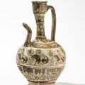 Aiguière à décor de cavaliers, céramique lustrée, Kashan, Iran, fin XIIe, début XIIIe s.
