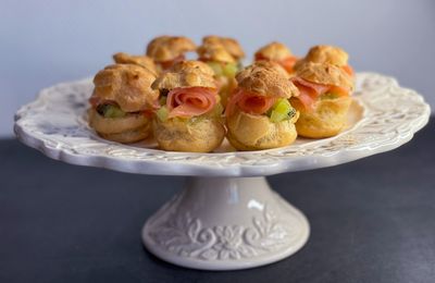 Petits choux kiwi-saumon fumé