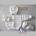 TUTO tricot bb FACILE et PREMA BOUTIQUE bebe modele layette bébé et patron a tricoter Explications brassière, bonnet, chaussons et Reborn